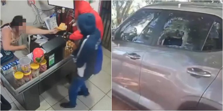 Dono de mercadinho mata suspeito de assalto e tem carro destruído por familiares de bandido