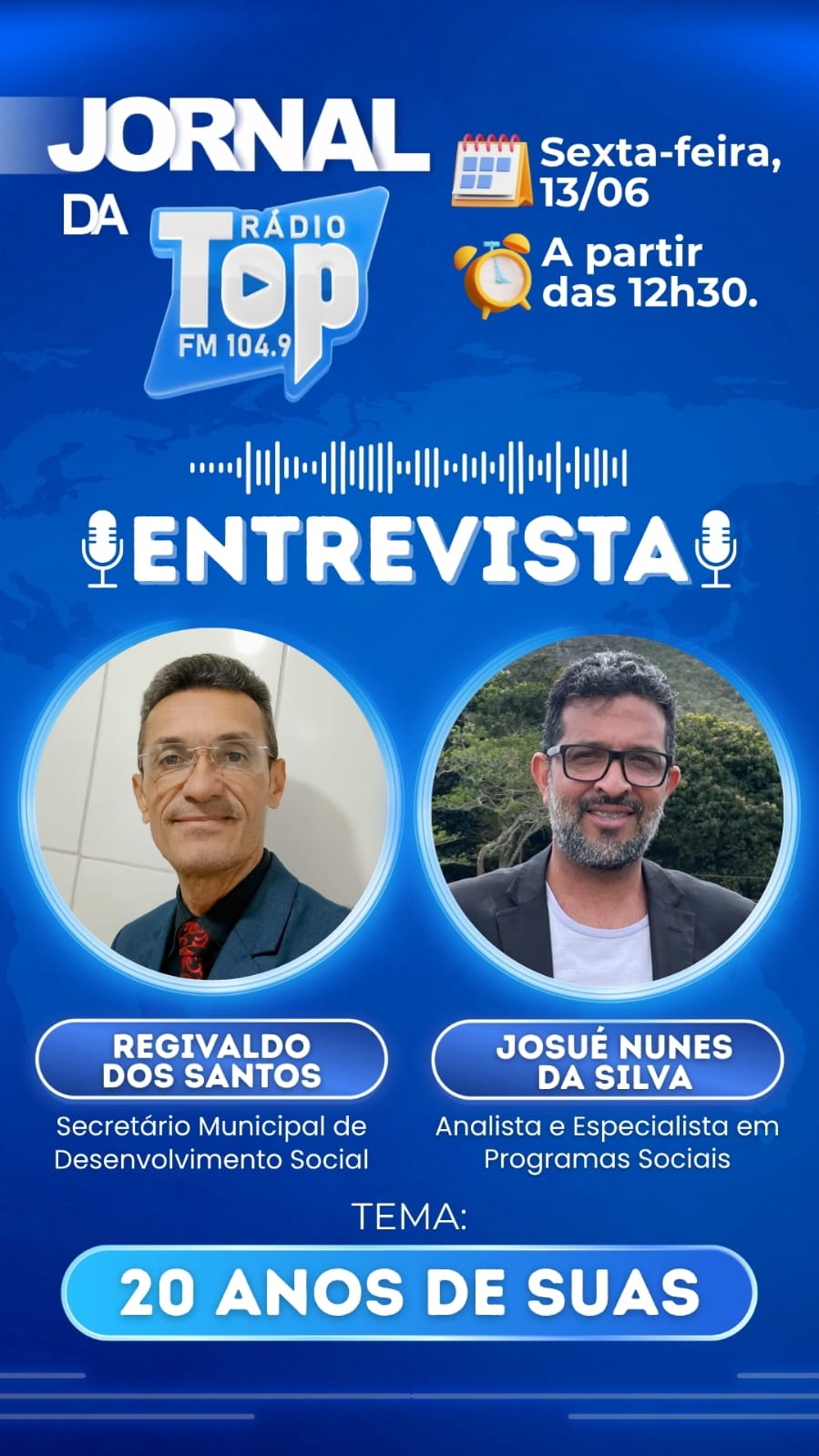 Encontro na Rádio Top FM 104.9 de Jaguarari