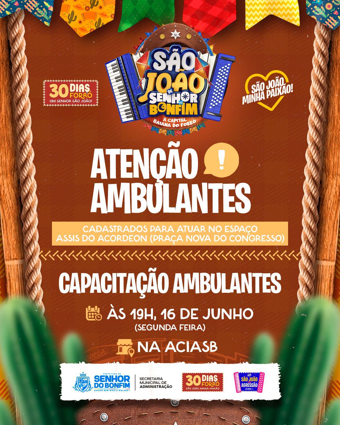 Prefeitura de Senhor do Bonfim realiza capacitação para ambulantes e donos de bares cadastrados para atuar no São João 2025