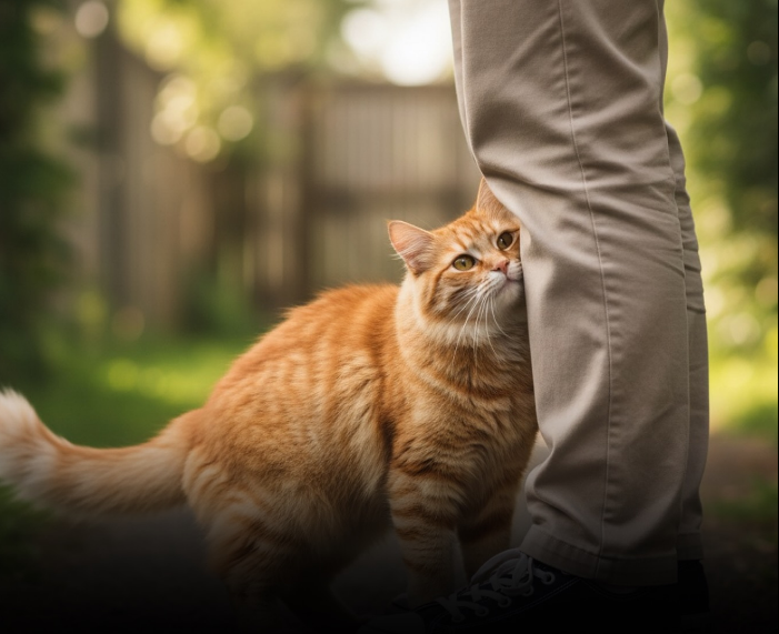 Os gatos se esfregam em você para marcar como território