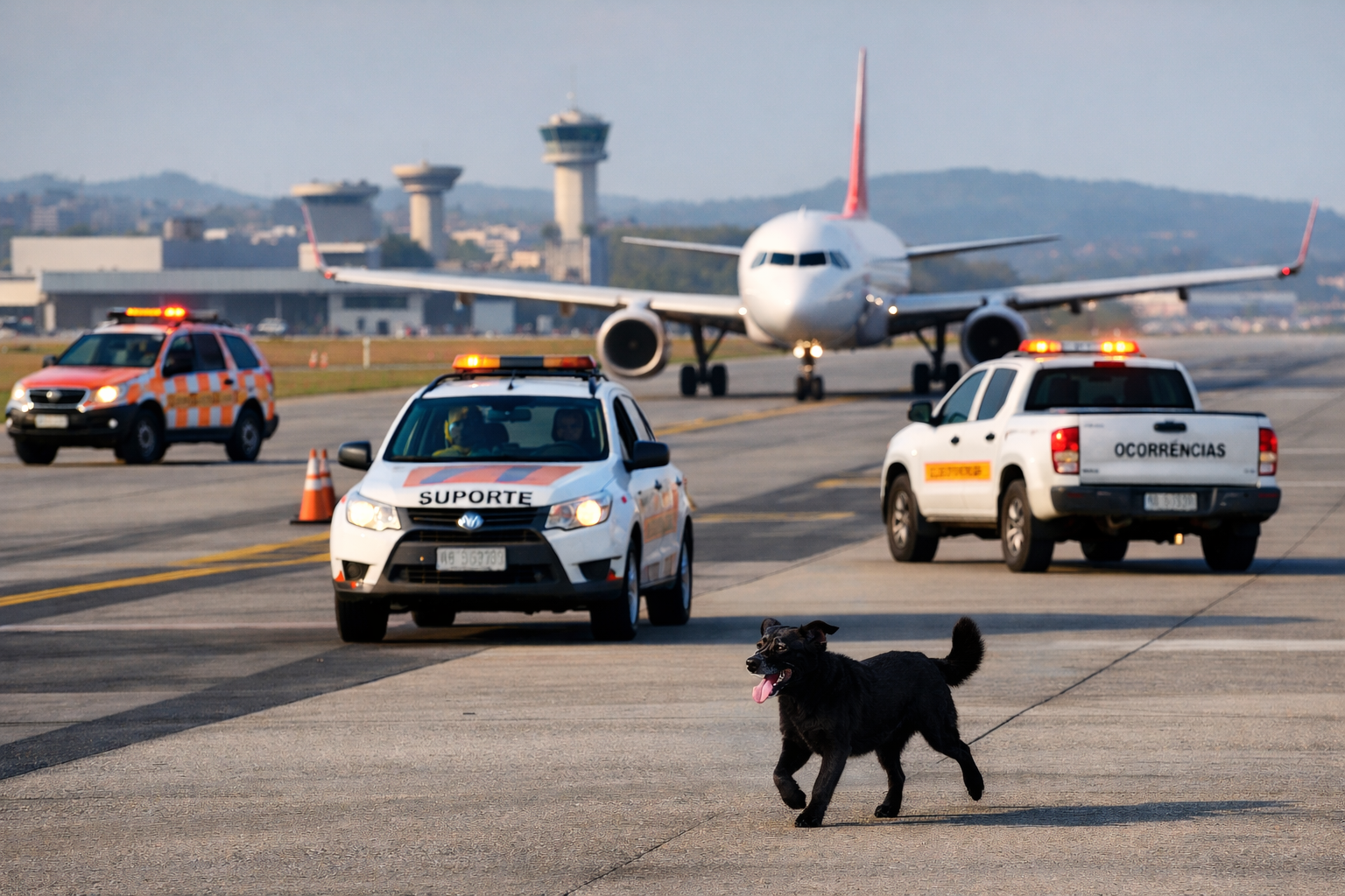 Cachorro invade aeroporto de Guarulhos na tarde desta quarta-feira