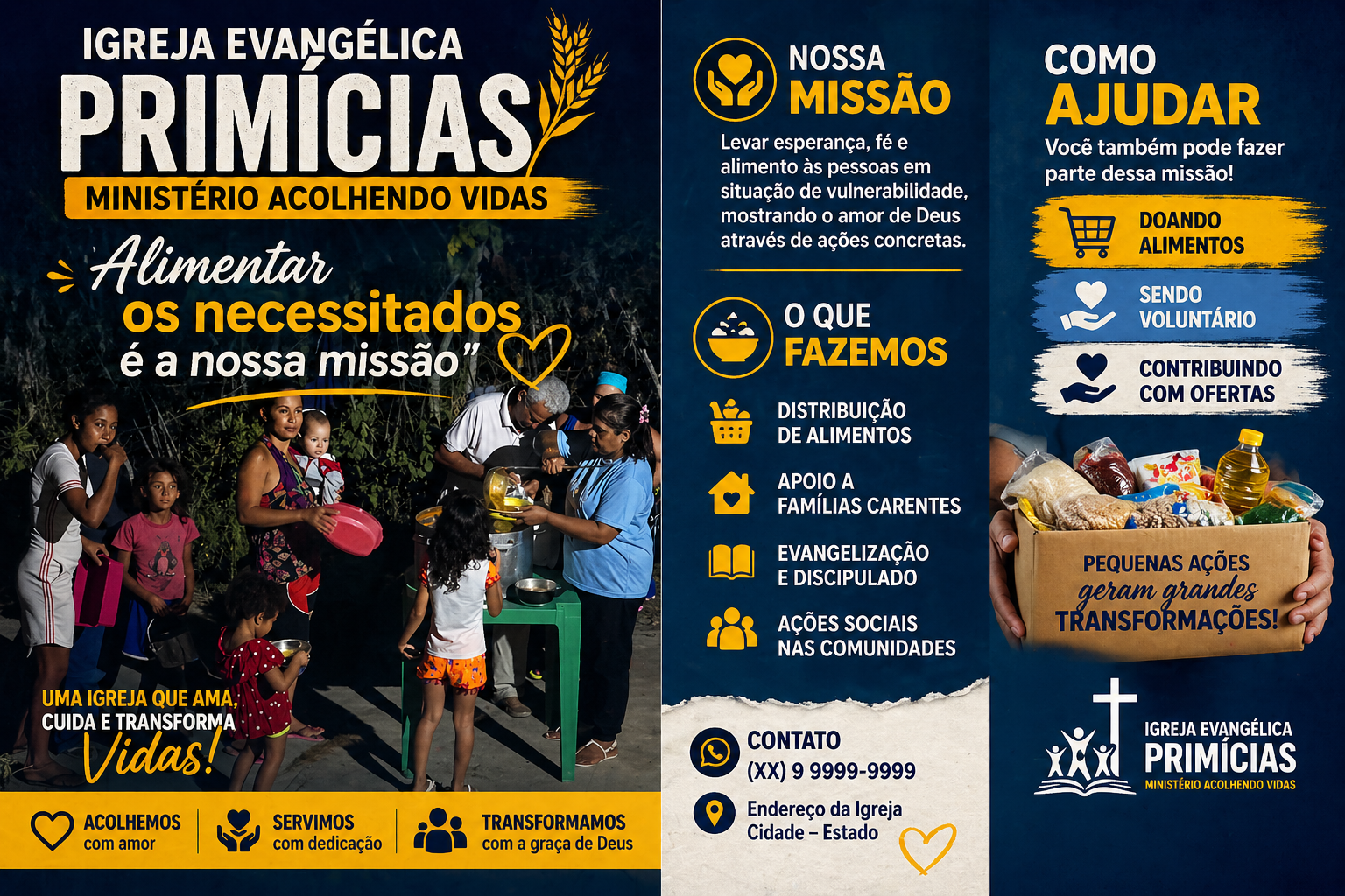 Igreja Evangélica PrimíciasMinistério Acolhendo VidasAlimentar os necessitados é nossa missão