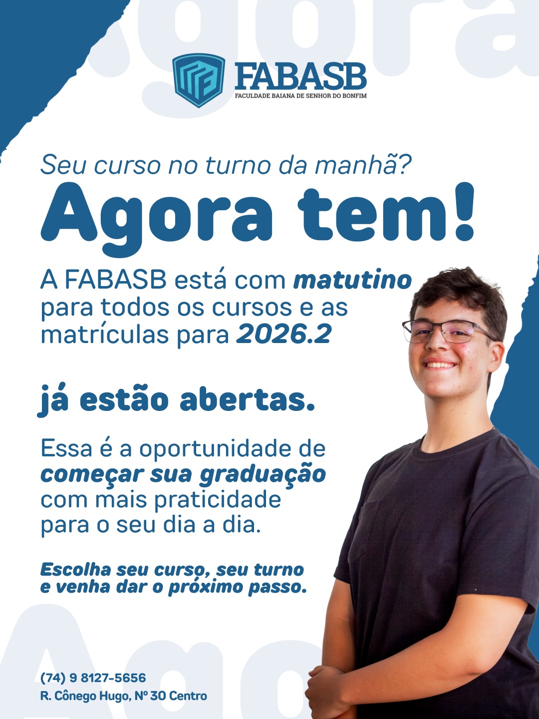 Turno matutino na FABASB: mais praticidade para sua graduação