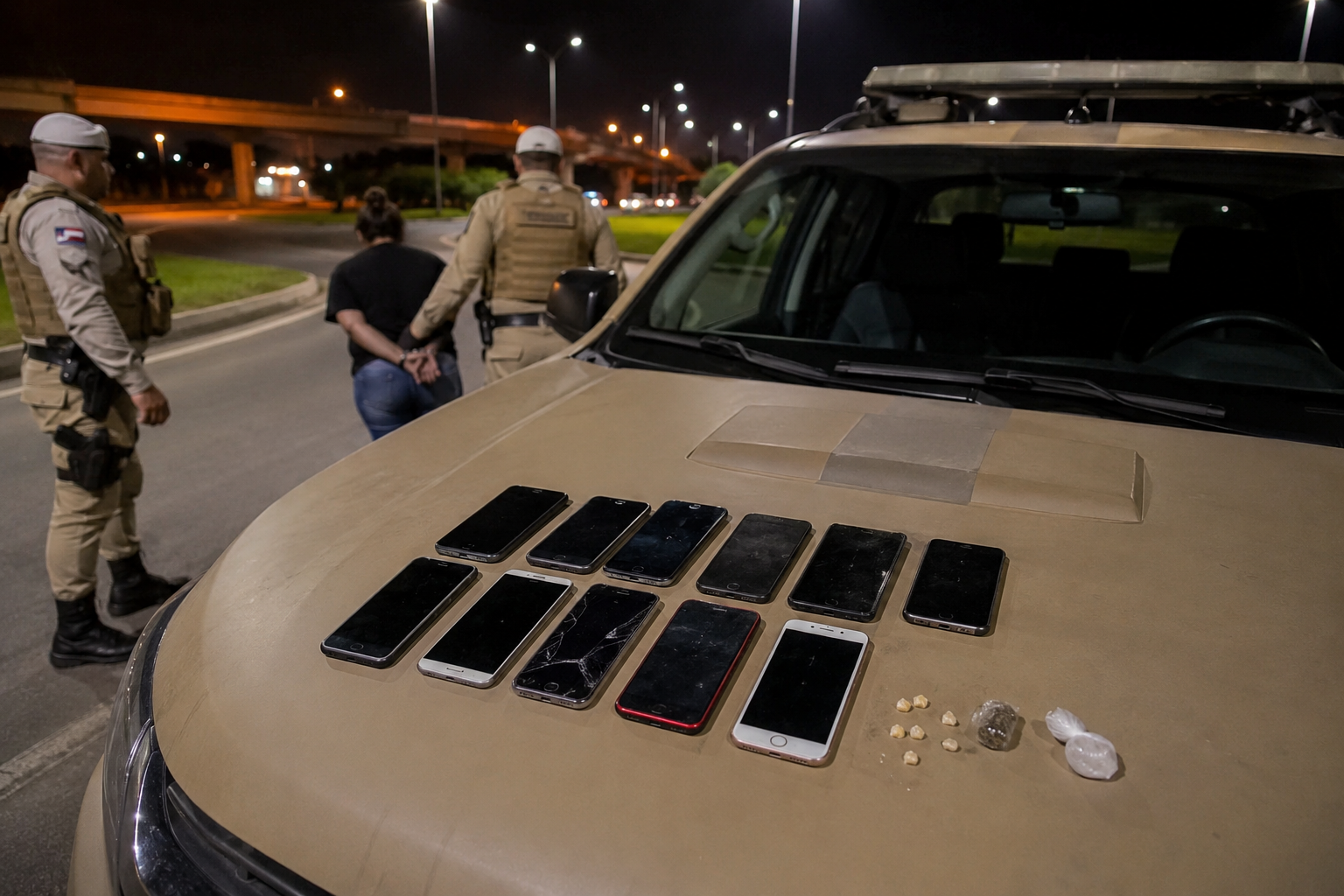 Mulher é presa com 12 celulares furtados e drogas em Senhor do Bonfim