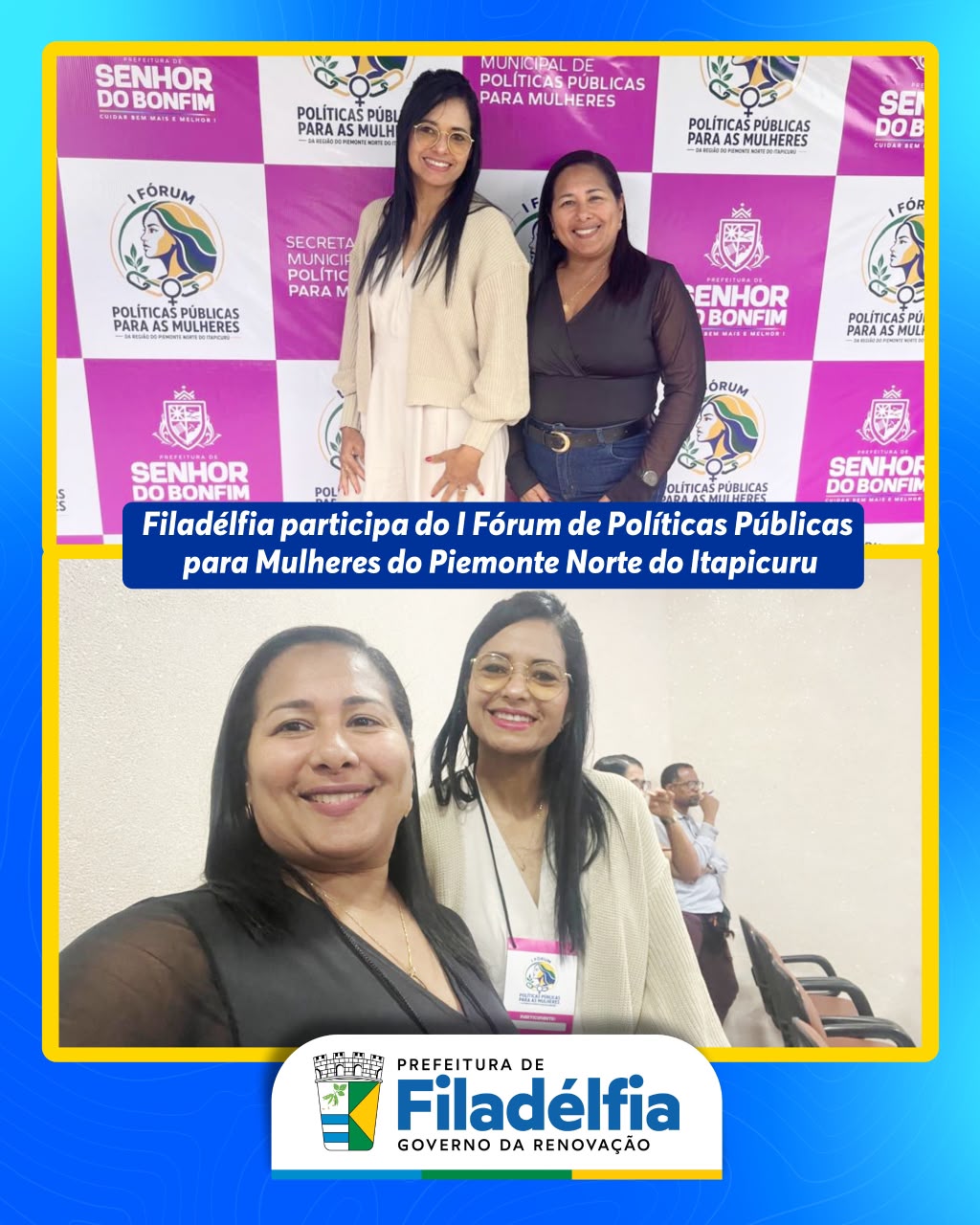 Filadélfia participa do I Fórum de Políticas Públicas para Mulheres do Piemonte Norte do Itapicuru