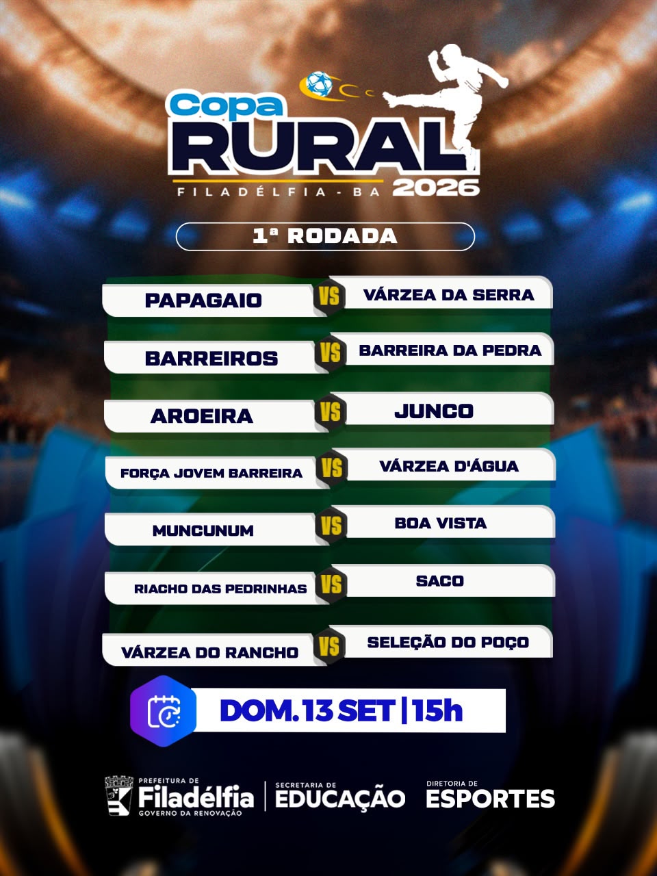 Copa Rural de Filadélfia 2026 começa neste domingo e promete movimentar comunidades do município