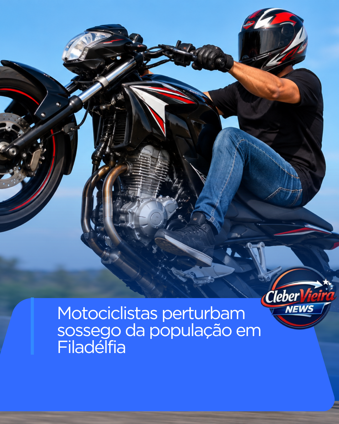 Motociclistas são denunciados por manobras perigosas e barulho em avenida de Filadélfia