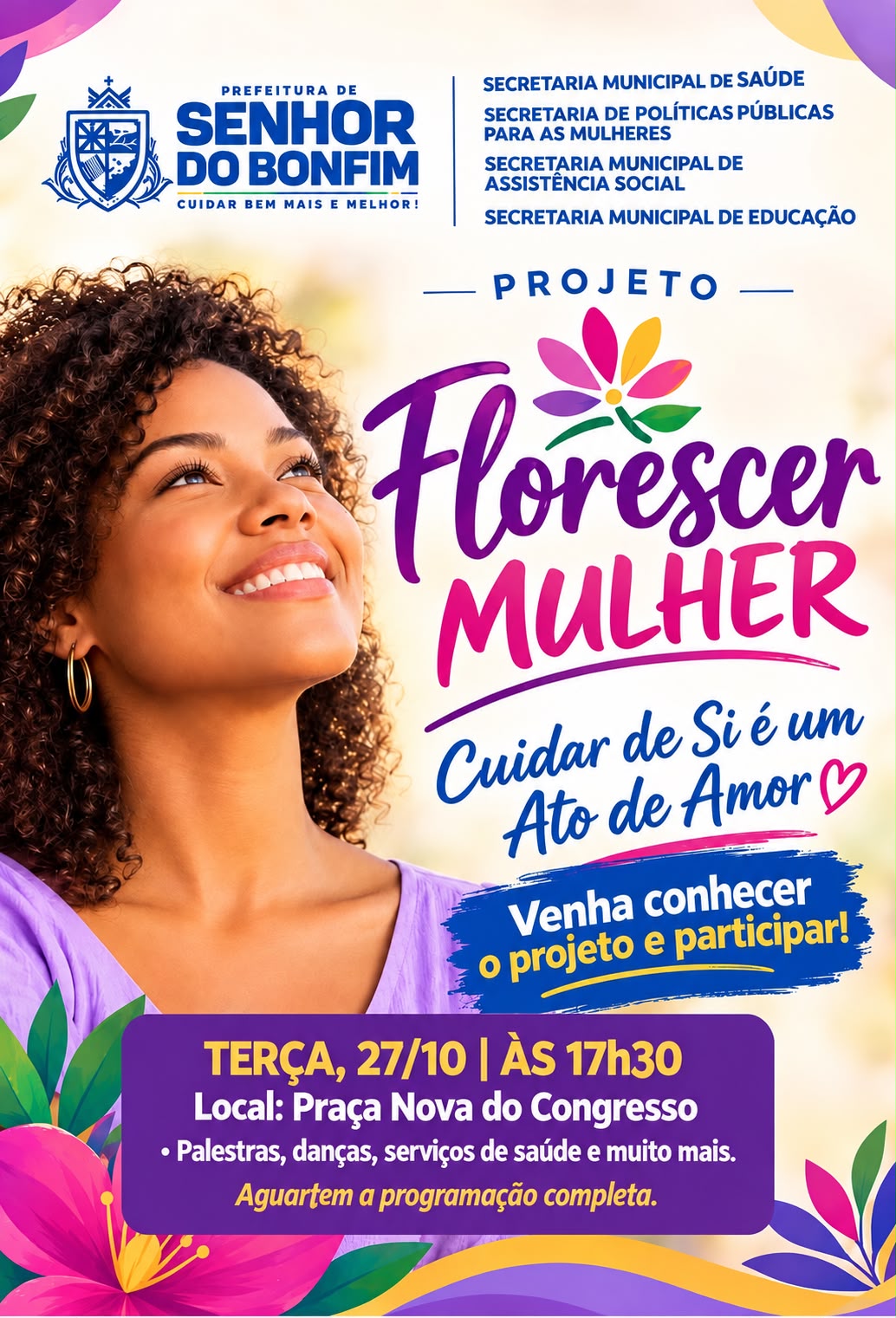 Prefeitura de Senhor do Bonfim realiza “Projeto Florescer Mulher” nesta terça (27)