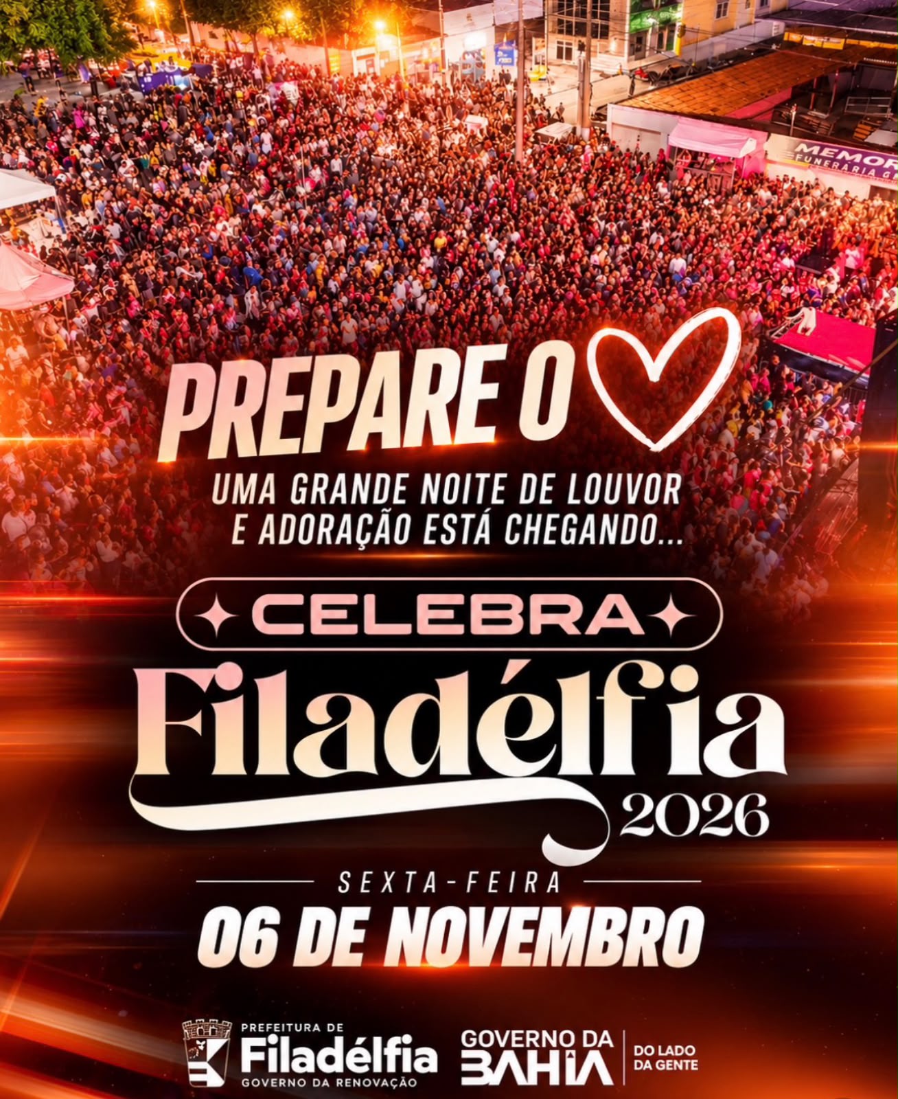 Prefeitura de Filadélfia anuncia Celebra Filadélfia 2026 com Paulo Neto e Banda Som & Louvor
