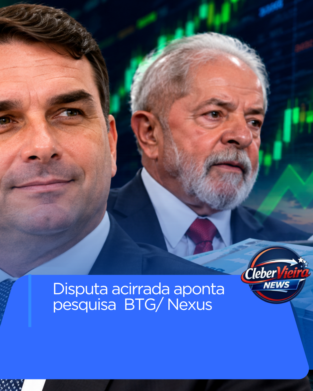 Pesquisa BTG/Nexus aponta disputa acirrada entre Flávio Bolsonaro e Lula