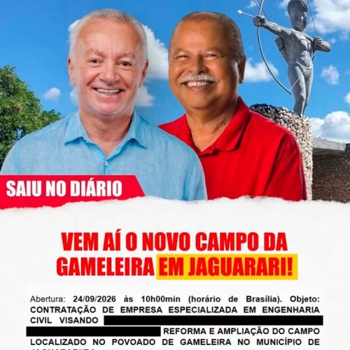 Bobô anunciou Campo de futebol em Gameleira