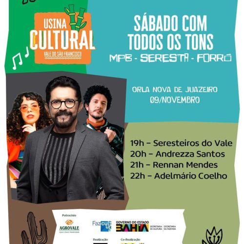 Usina Cultural se despede de Juazeiro neste sábado (9), com show de Adelmário Coelho