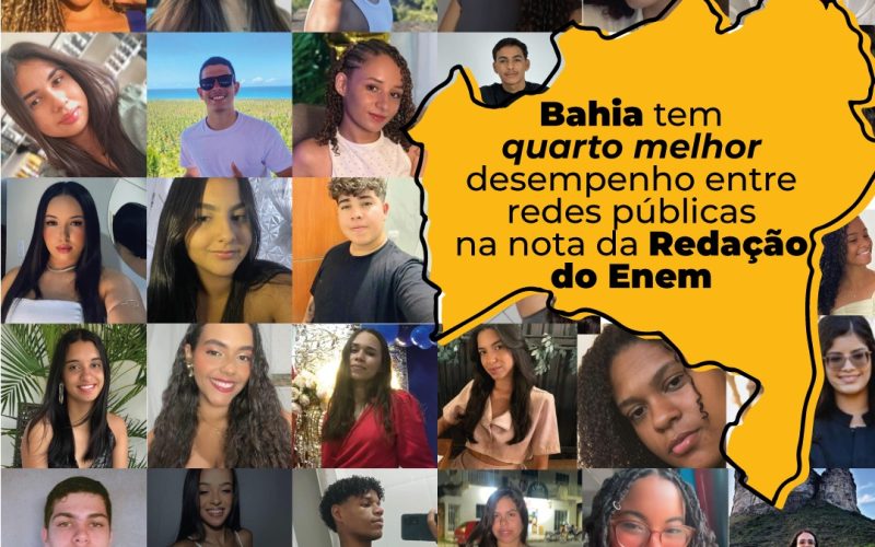 Os estudantes da rede pública baiana se destacaram entre os melhores do Brasil na Redação do Enem!
