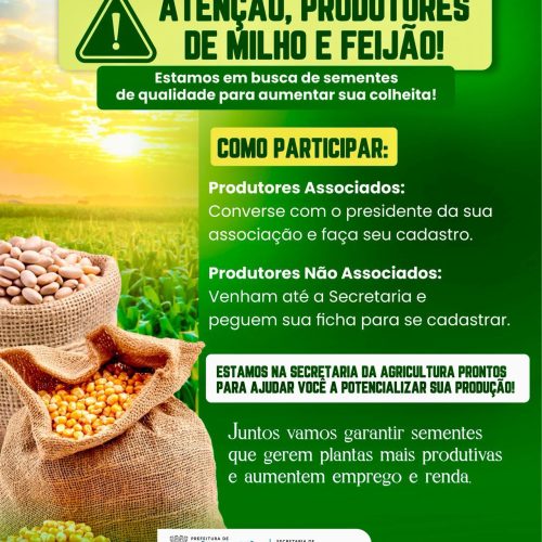 Prefeitura de Filadélfia fortalece agricultura familiar e busca sementes de qualidade para produtores