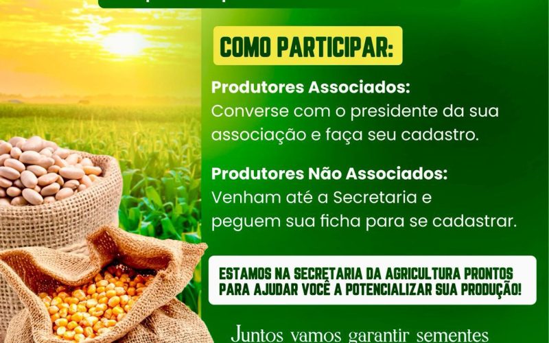 Prefeitura de Filadélfia fortalece agricultura familiar e busca sementes de qualidade para produtores