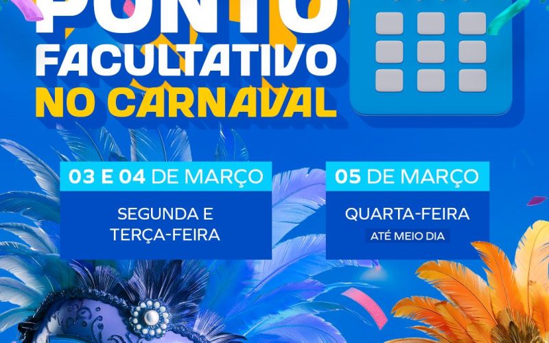 Prefeitura de Senhor do Bonfim decreta ponto facultativo durante o Carnaval