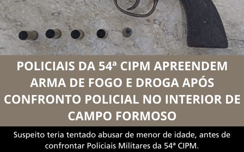 Apreensão de Arma de Fogo e Droga após Confronto Policial no interior de Campo Formoso