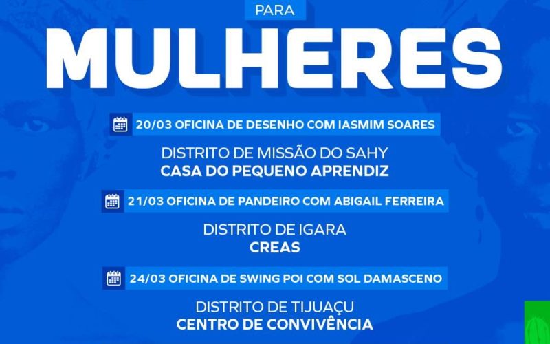 Prefeitura de Senhor do Bonfim inicia oficinas culturais para mulheres nesta quinta-feira (20)