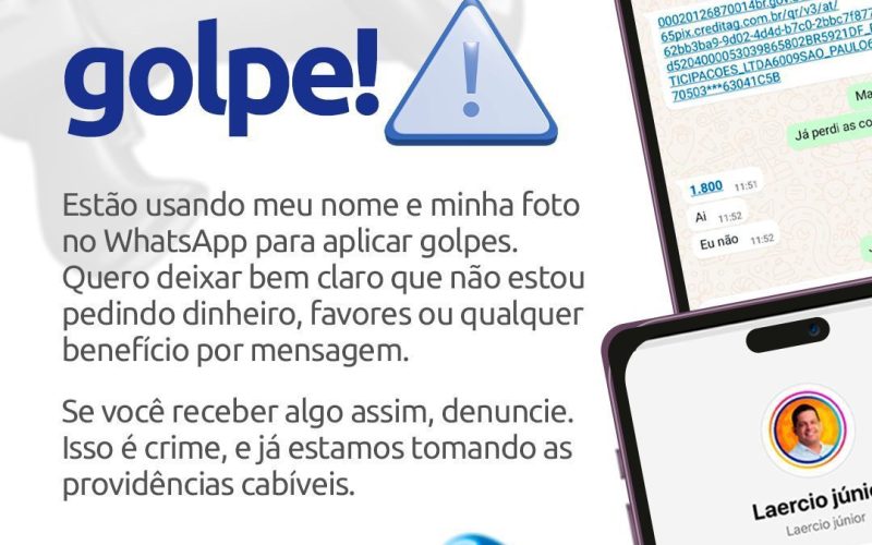 Prefeito de Senhor do Bonfim alerta sobre golpe utilizando número e imagem clonados no WhatsApp