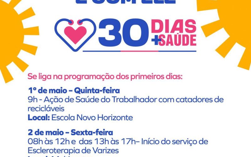 Senhor do Bonfim 30 Dias de + Saúde”: