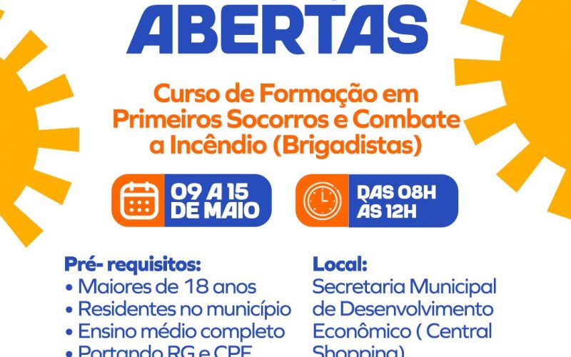 Brigadistas: Prefeitura de Senhor do Bonfim abre inscrições para Curso de Formação em Primeiros Socorros e Combate a Incêndio