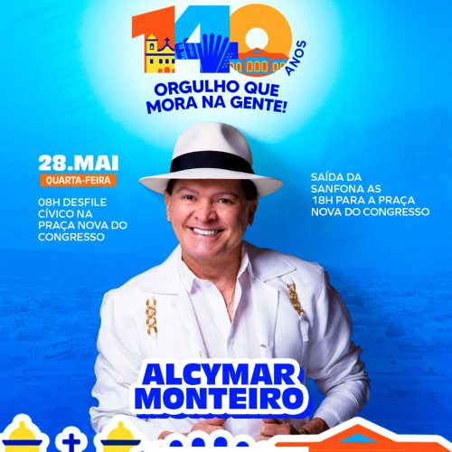 Prefeitura de Senhor do Bonfim comemora 140 anos com show de Alcymar Monteiro em trio elétrico e desfile cívico