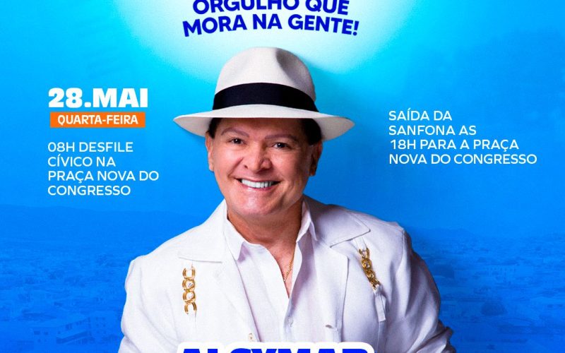 Prefeitura de Senhor do Bonfim comemora 140 anos com show de Alcymar Monteiro em trio elétrico e desfile cívico