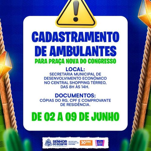São João 2025: Cadastramento de ambulantes para Praça Nova começa dia 2 de junho