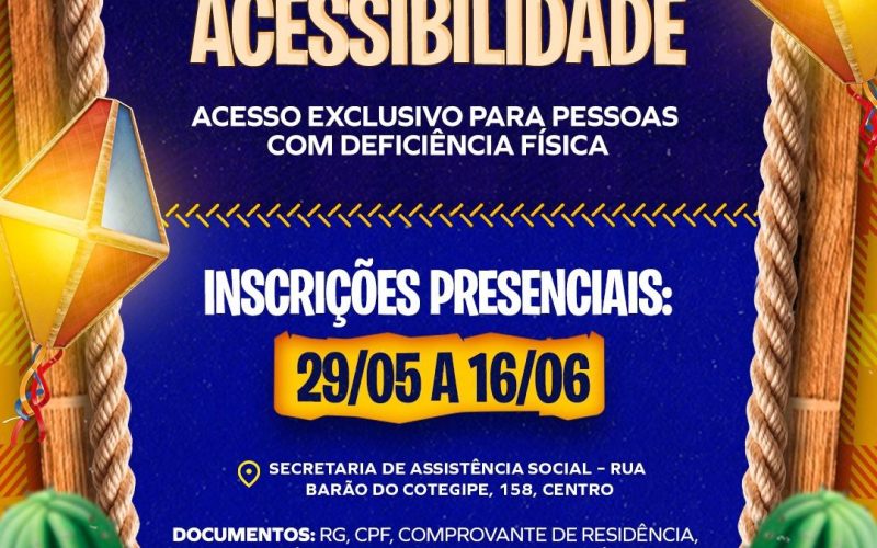 São João de Bonfim 2025 garante inclusão: inscrições para o Camarote da Acessibilidade acontecem de 29 de maio a 16 de junho