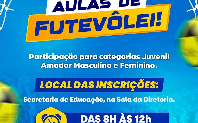 Prefeitura de Filadélfia abre inscrições para aulas gratuitas de futevôlei