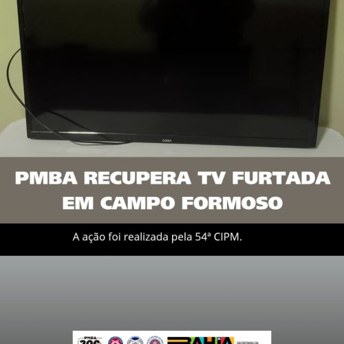 Recuperação de objeto proveniente de Furto pela PM em Campo Formoso