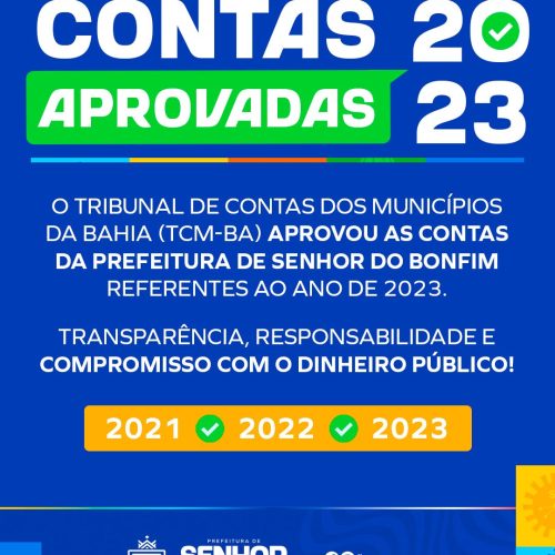2023: TCM aprova mais uma conta da Prefeitura de Senhor do Bonfim