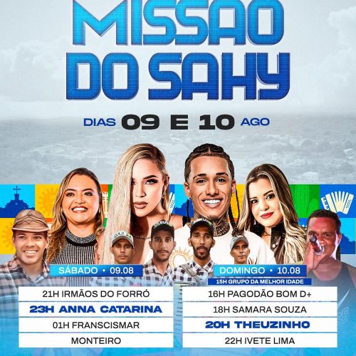 Festejos de Missão do Sahy acontecem nos dias 9 e 10 de agosto