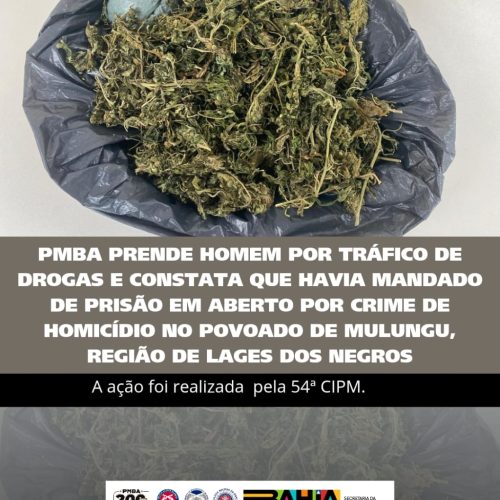 Campo Formoso:Tráfico de Drogas / Mandado de prisão em desfavor do Conduzido