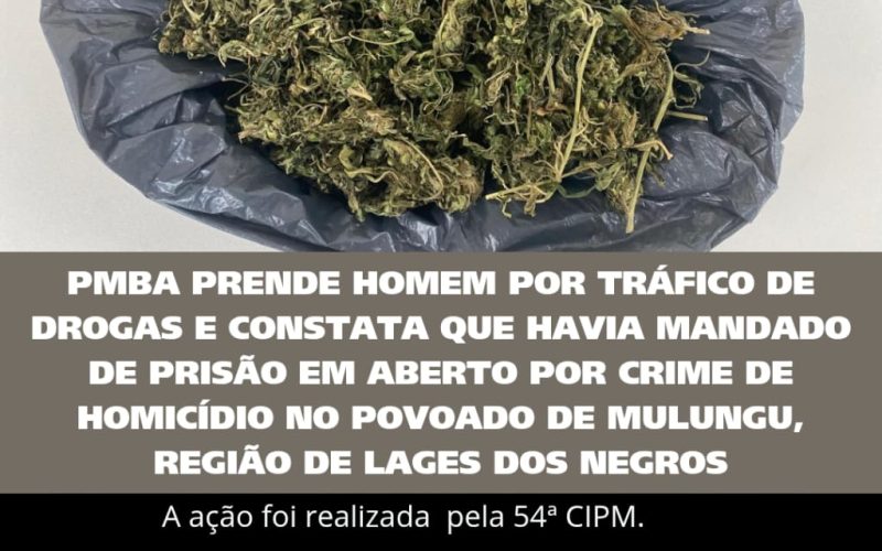 Campo Formoso:Tráfico de Drogas / Mandado de prisão em desfavor do Conduzido