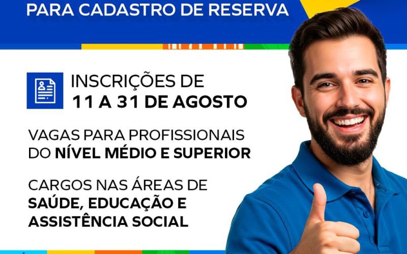 Prefeitura de Senhor do Bonfim abre inscrições de processo seletivo para formação de cadastro reserva com cargos em diversas secretarias