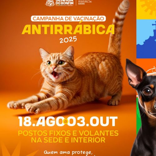 Prefeitura de Senhor do Bonfim inicia Campanha de Vacinação Antirrábica em cães e gatos nesta segunda (18