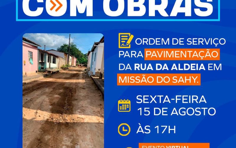 Sextou com Obras: Ordem de Serviço para pavimentação da Rua da Aldeia, em Missão do Sahy, será assinada nesta sexta (15)