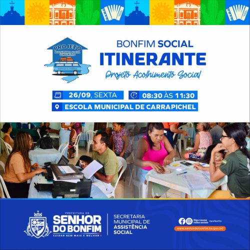 Bonfim Social Itinerante: Prefeitura realiza mais uma edição do projeto em Carrapichel nesta sexta (26)