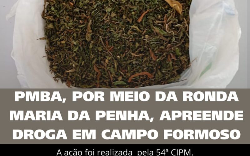Apreensão de Droga em ocorrência de Descumprimento de Medida Protetiva em Campo Formoso