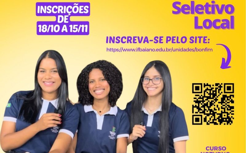 IF Baiano abre inscrições para cursos superiores gratuitos em Senhor do Bonfim