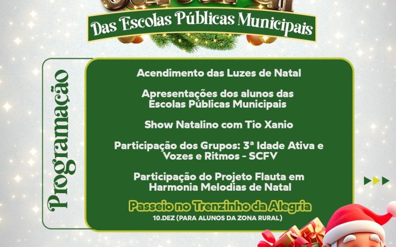 Prefeitura de Filadélfia promove Natal Cultural com apresentações escolares e programação especial para estudantes