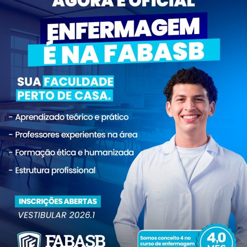 Agora é oficial: Enfermagem chegou à FABASB!