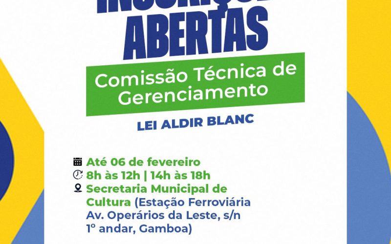 Lei Aldir Blanc: Prefeitura de Senhor do Bonfim está com inscrições abertas para compor comissão técnica até 6 de fevereiro