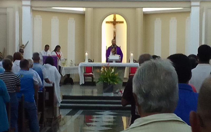 Celebração da missa de sétimo dia pela morte do cabo Glauber Rosa