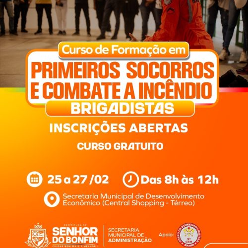 Prefeitura de Senhor do Bonfim abre inscrições para Curso de Formação de Brigadistas