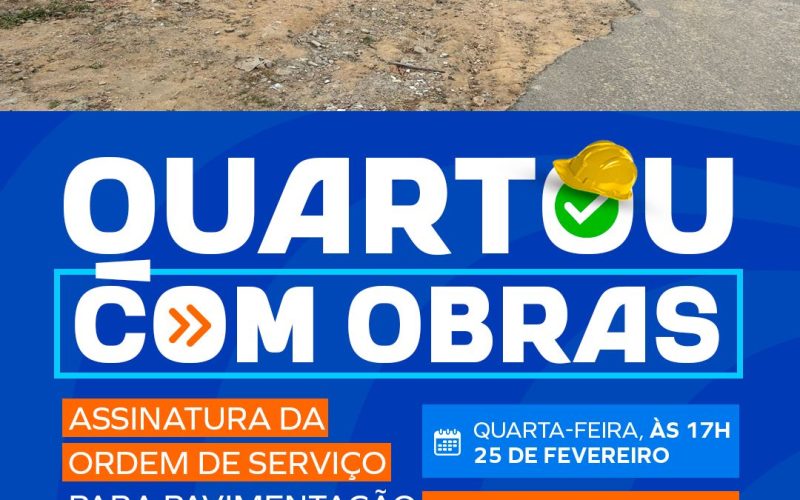 Quartou com Obras: Prefeitura de Senhor do Bonfim assina Ordem de Serviço para pavimentar Rua Durval Torres nesta quarta (25)