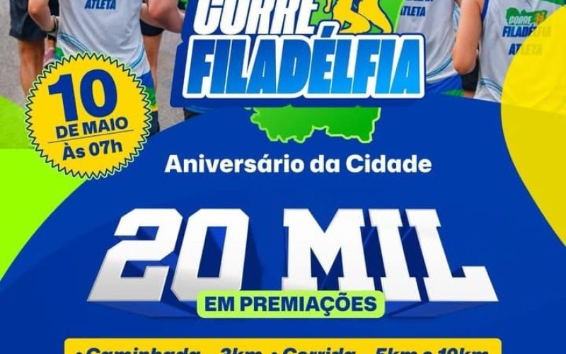 Prefeitura de Filadélfia lança 2ª edição do Corre Filadélfia com R$ 20 mil em premiações