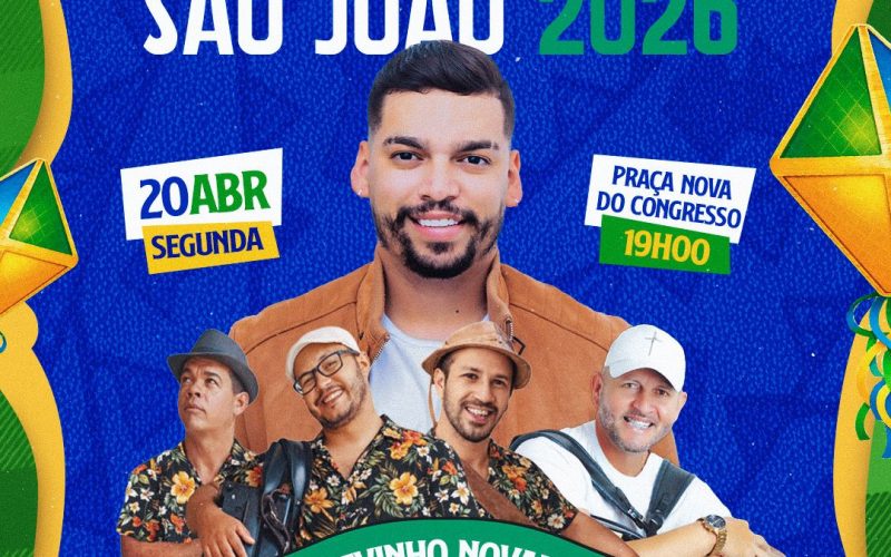 Segunda-feira (20) tem lançamento do São João 2026 em Senhor do Bonfim com show de Deivinho Novaes