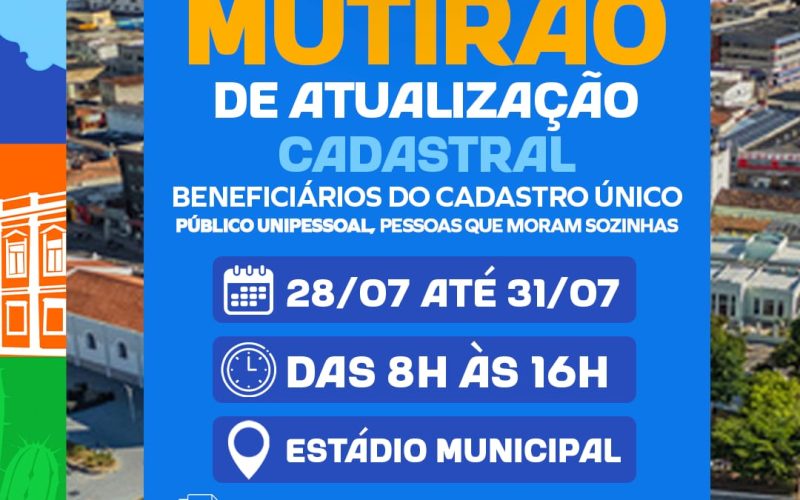 Prefeitura de Senhor do Bonfim realiza mutirão para atualização do Cadastro Único de beneficiários unipessoais